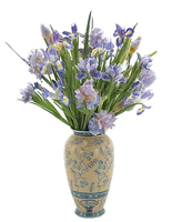 a beautiful vase with irises